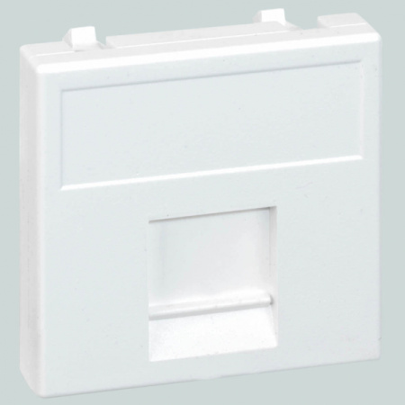 Simon Connect Белый Адаптер со шторкой на 1 RJ45 конектор, AMP(S110,SL110,SLt),Brand-Rex,RIT45х45мм