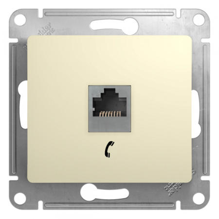 Systeme Electric Glossa Беж Розетка телефонная RJ11