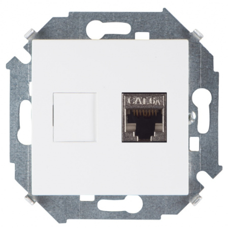 Simon 15 Белая Розетка компьютерная RJ45 кат.6A (АМР, FTP)