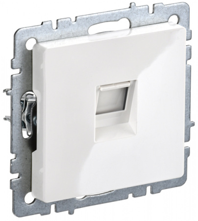 IEK BRITE BASE Белый Розетка телефонная RJ11 РТ10-БрБ