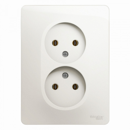 Systeme Electric Glossa Перламутр Розетка 2-ая б/з, 16А (в сборе)